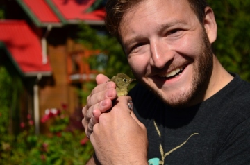 Josh with a Pacific Slope Flycatcher